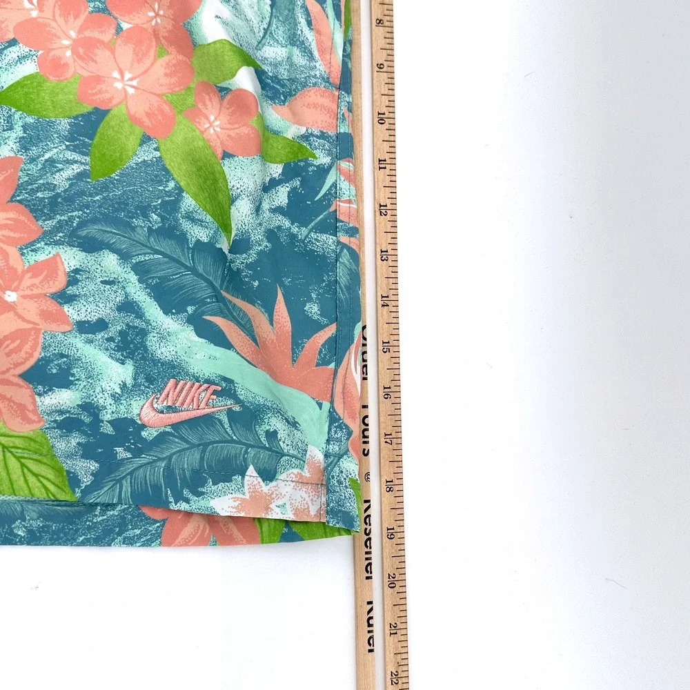 Nike Swim Trunks Men XXL Teal Pink Floral Tropical Regular Fit HV4610-353 Modern